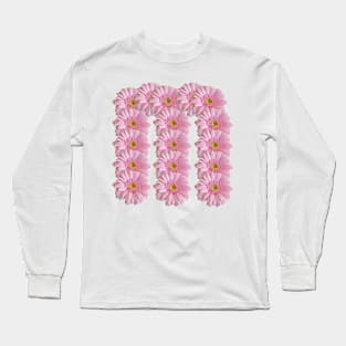 Letter m Pink Gerbera Daisy Long Sleeve T-Shirt